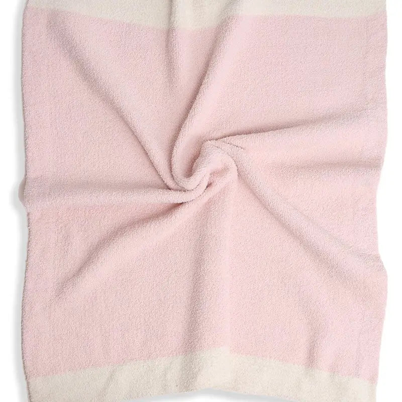 Pink Color Block Luxury Soft Throw Blanket