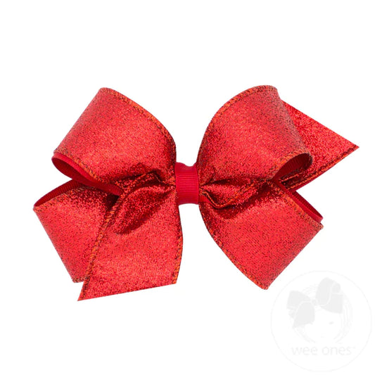 Medium Red Glitter Bow