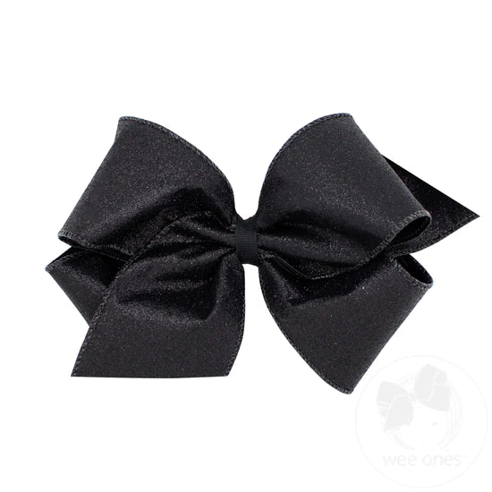 Medium Black Glitter Bow