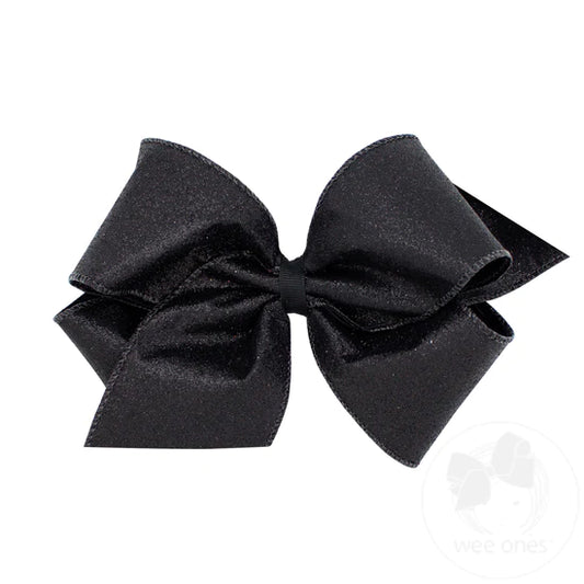 Medium Black Glitter Bow