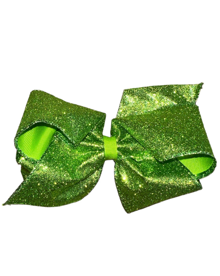Medium Lime Glitter Bow