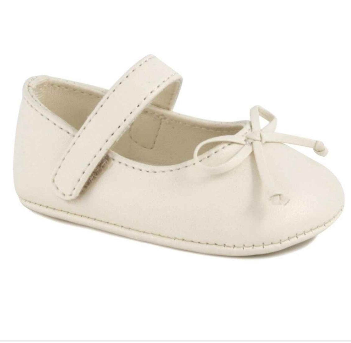 Ivory Mary Jane Flats W Bows