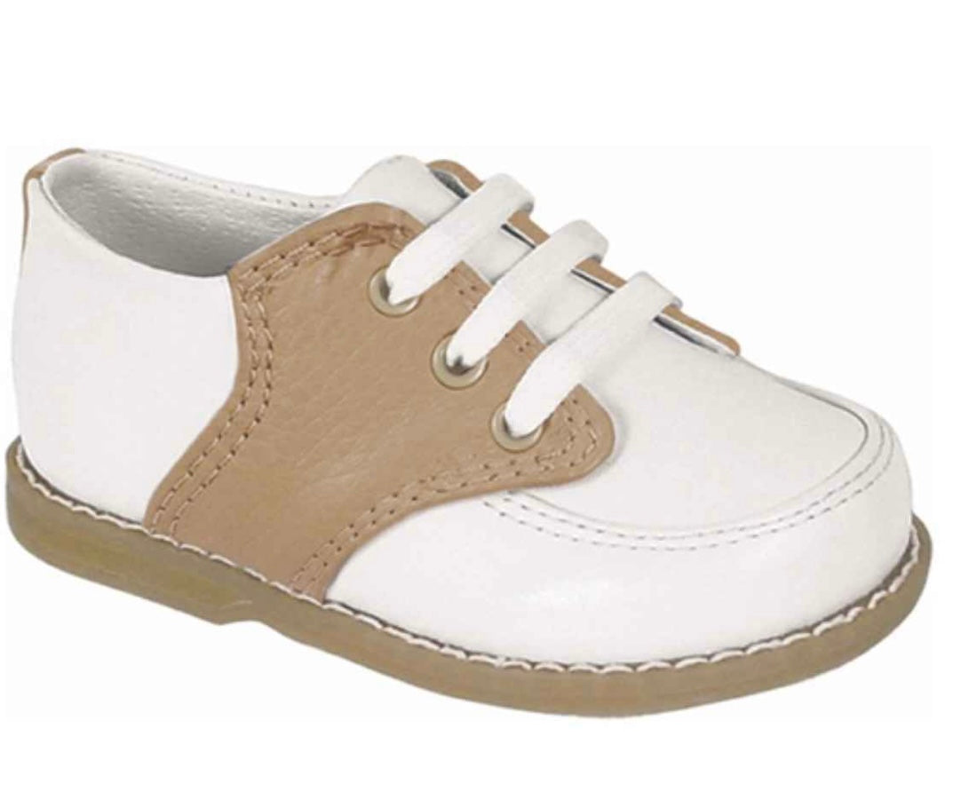 White/Tan Lea Saddle Oxford
