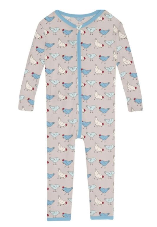 Latte Chickens Convertible Footie
