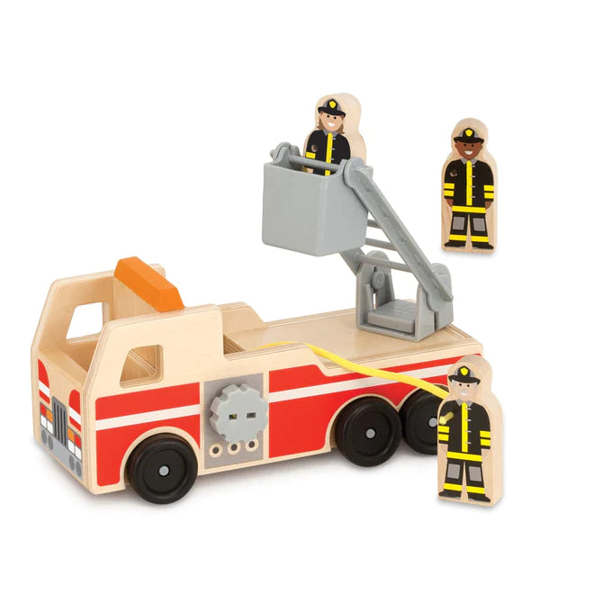 Wooden Fire Truck Playset
