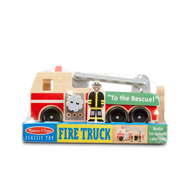 Wooden Fire Truck Playset