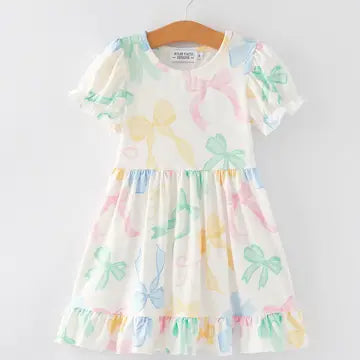 Colorful Bows Twirl Dress