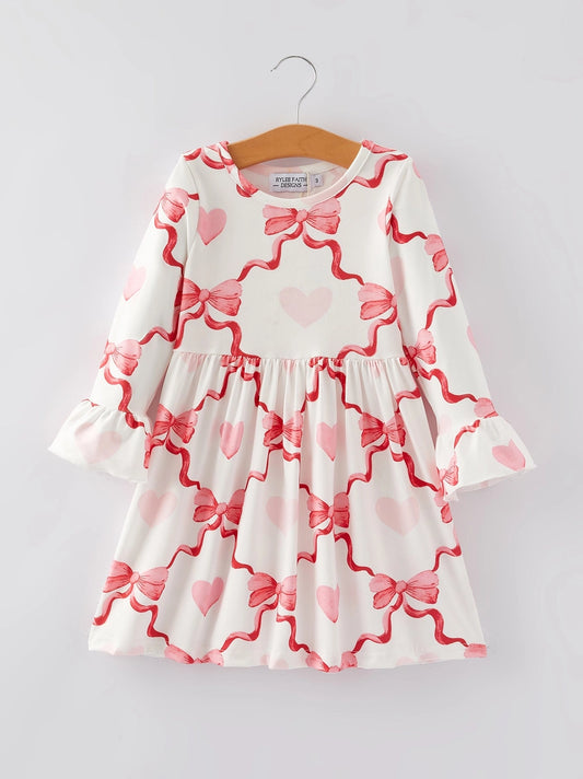 Valentines Bow Twirl Dress