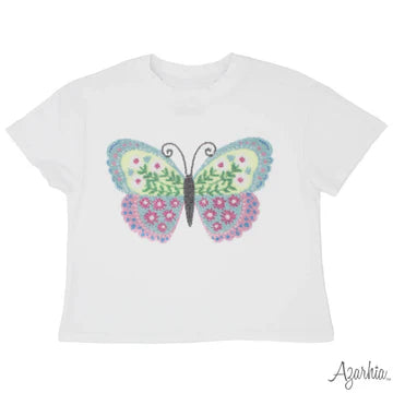 Sequin Butterfly White Tee