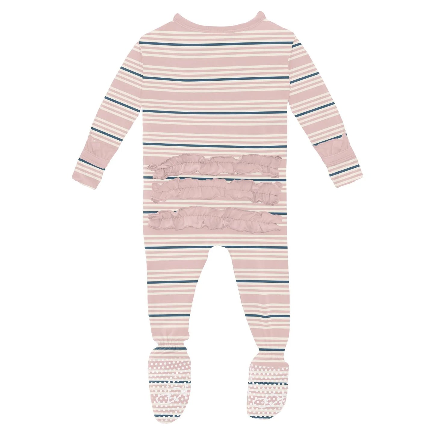Flotsam Stripe 2 Way Zip Ruffle Footie