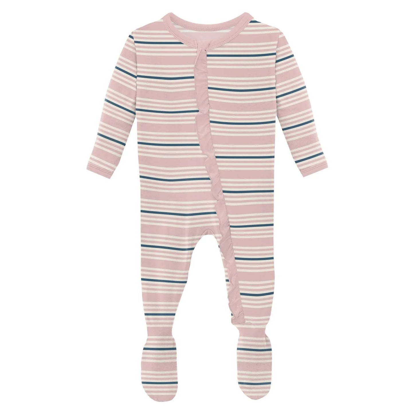 Flotsam Stripe 2 Way Zip Ruffle Footie