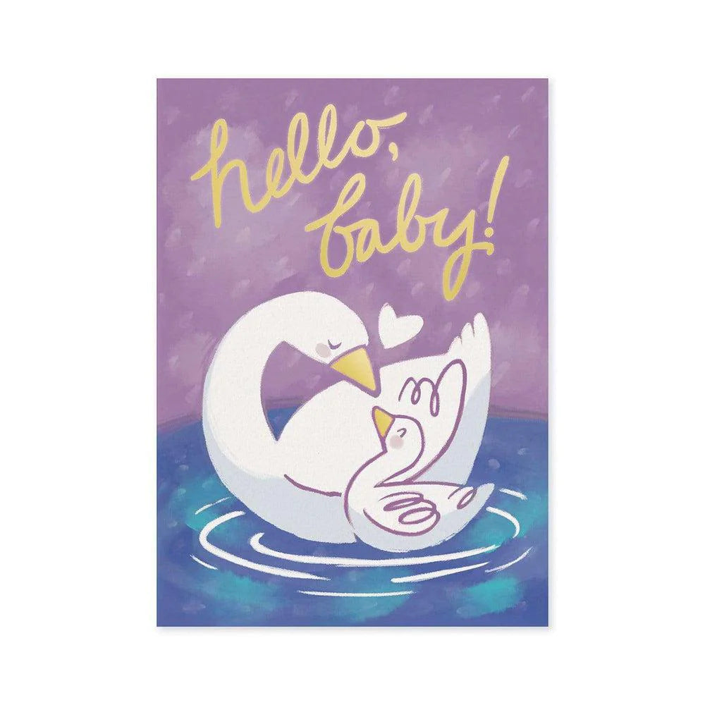 Hello, Baby! Swan Card