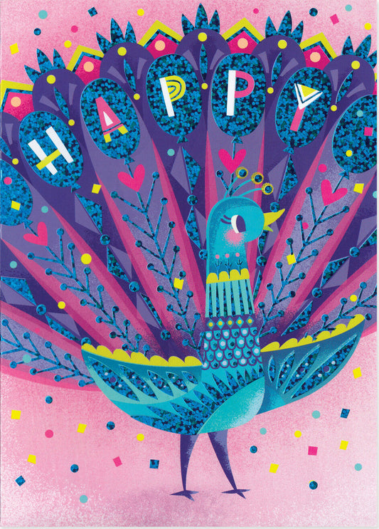 Happy Birthday Peacock Card