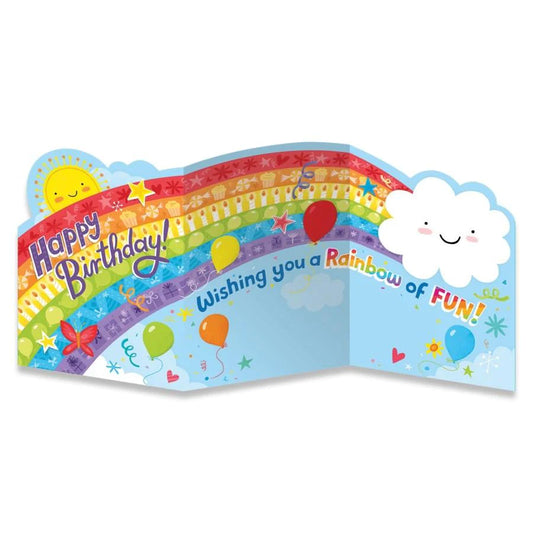 Rainbow Glitter Tri-Fold Card
