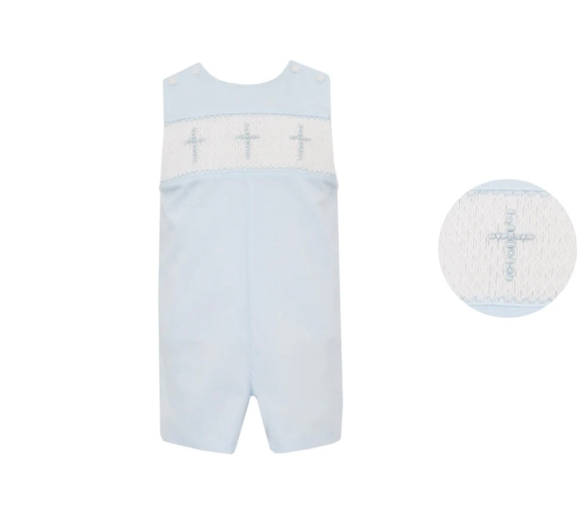 Hand Smocked Blue Cross Jon Jon