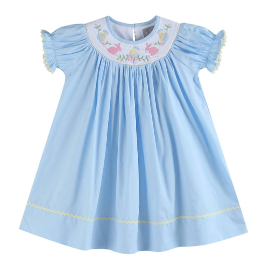 Light Blue Easter Smocked Dress