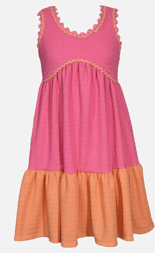 Pink & Orange Color Block Dress