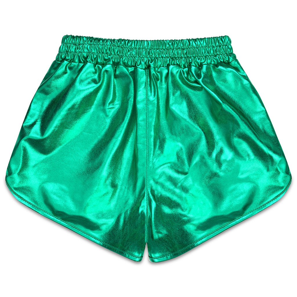 Green Metallic Shorts