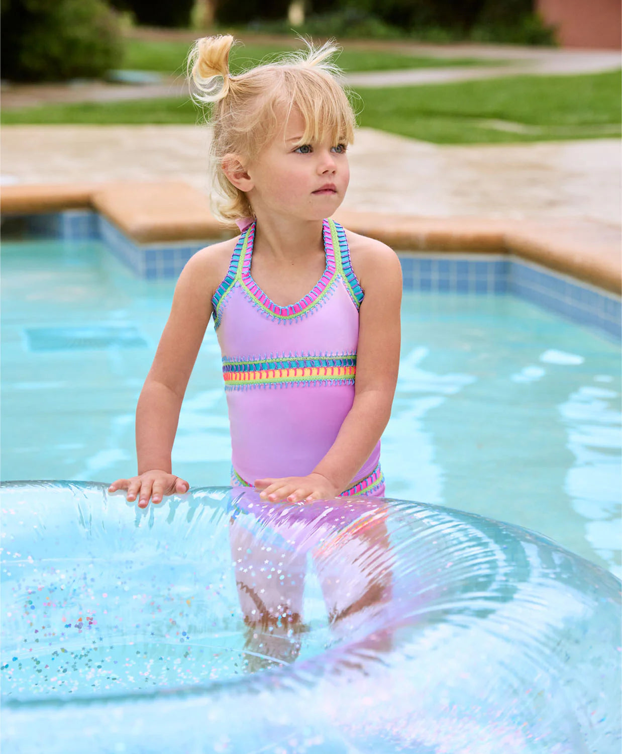 COTTON CANDY RAINBOW EMBROIDERED TANKINI