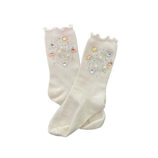 Silver & Gold Gem High Socks