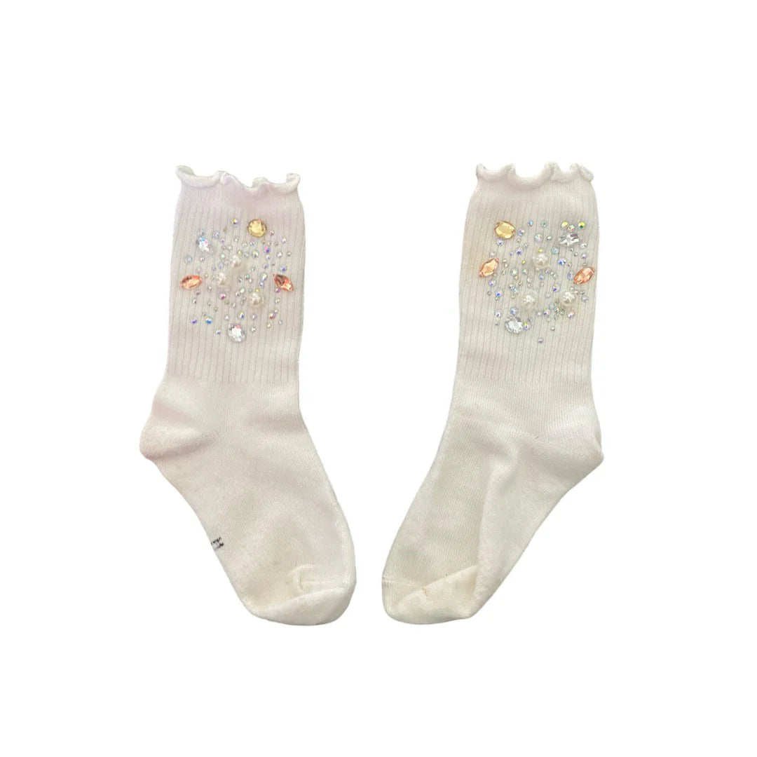 Silver & Gold Gem High Socks