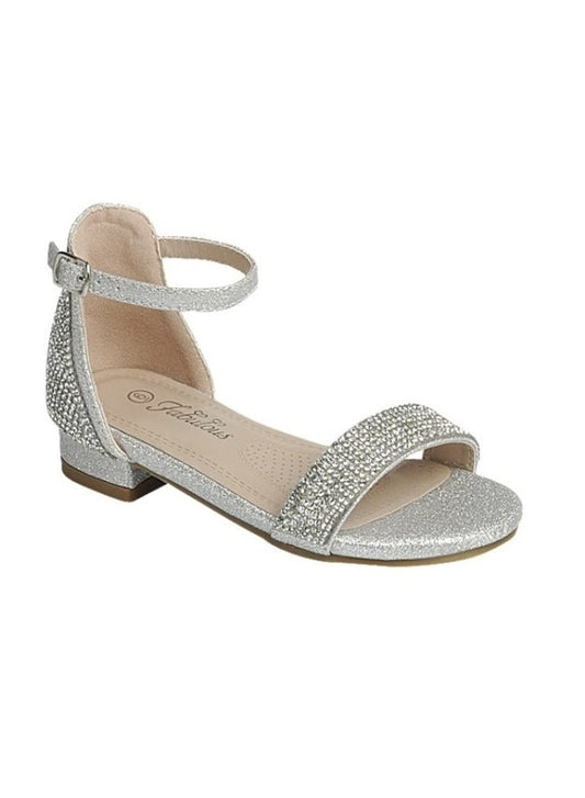 Silver Sparkle Low Heel