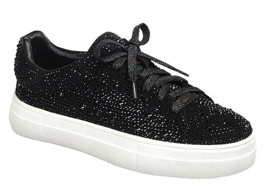 Black Rhinestone Sneakers