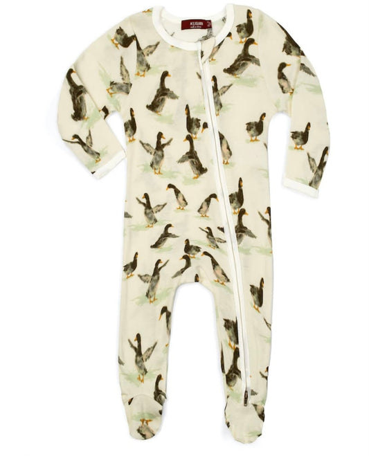 Organic Duck Zipper Footie