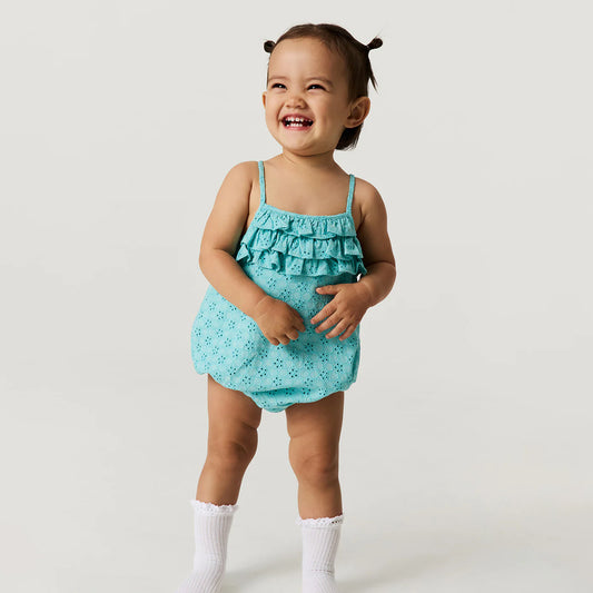 Tibetan Stone Eyelet Bubble Romper