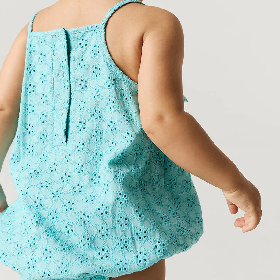 Tibetan Stone Eyelet Bubble Romper