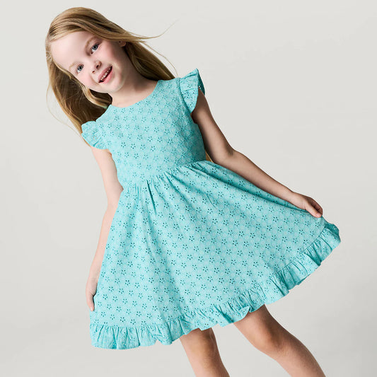 Tibetan Stone Eyelet Tie Back Dress