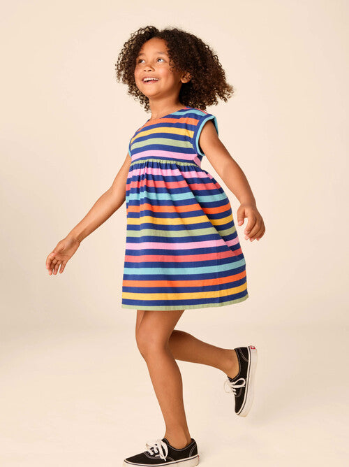 Rainbow Short Sleeve Empire Dress
