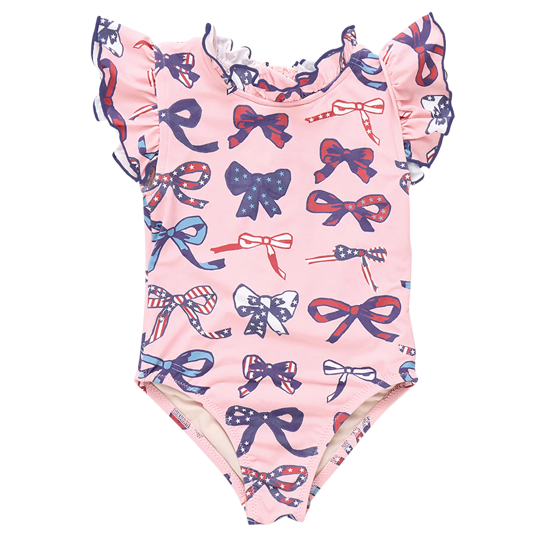 Pink Patriotic Bows Swimsuit