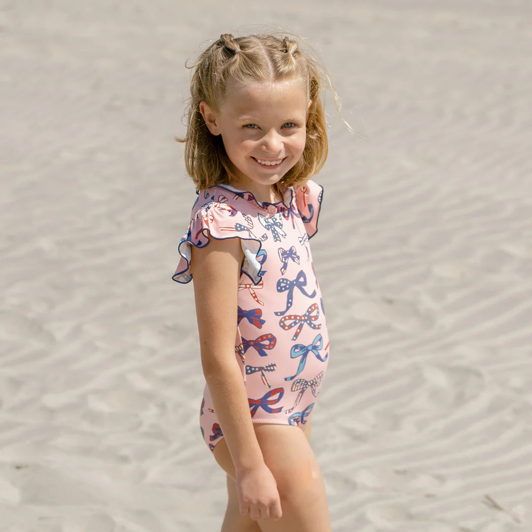Pink Patriotic Bows Swimsuit