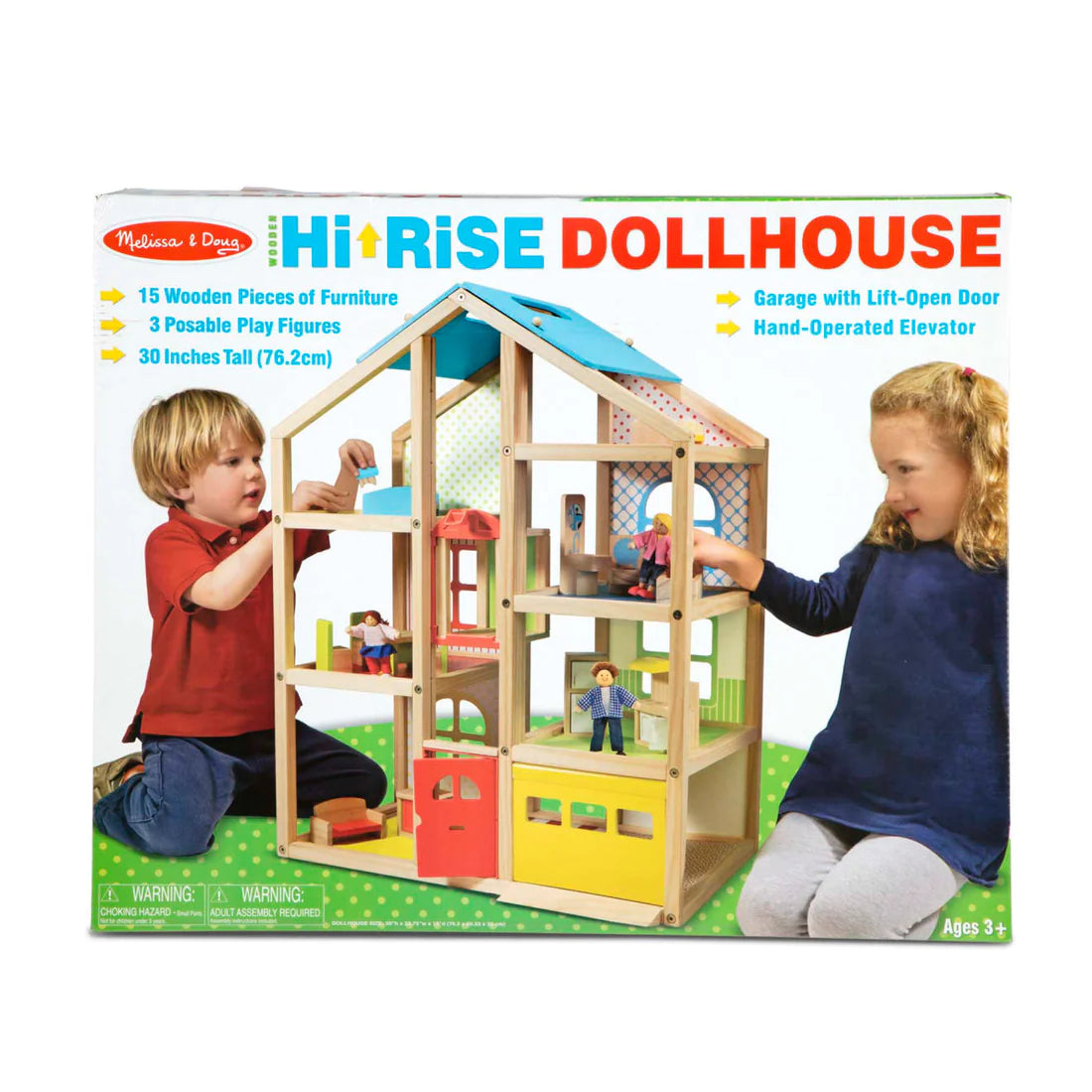 Hi-Rise Wooden Dollhouse and Furniture Set