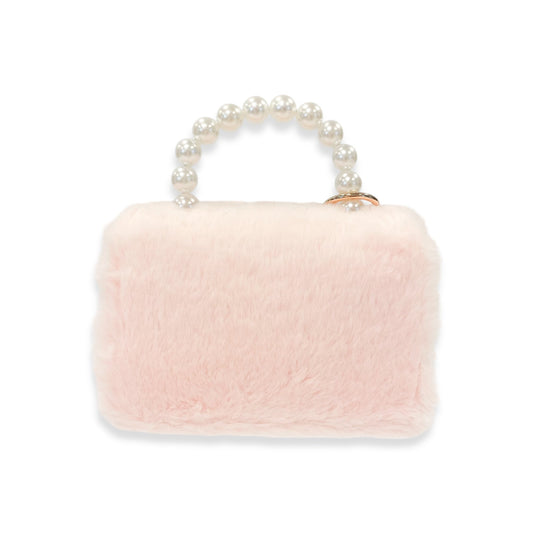 Pink Furry Charm Purse