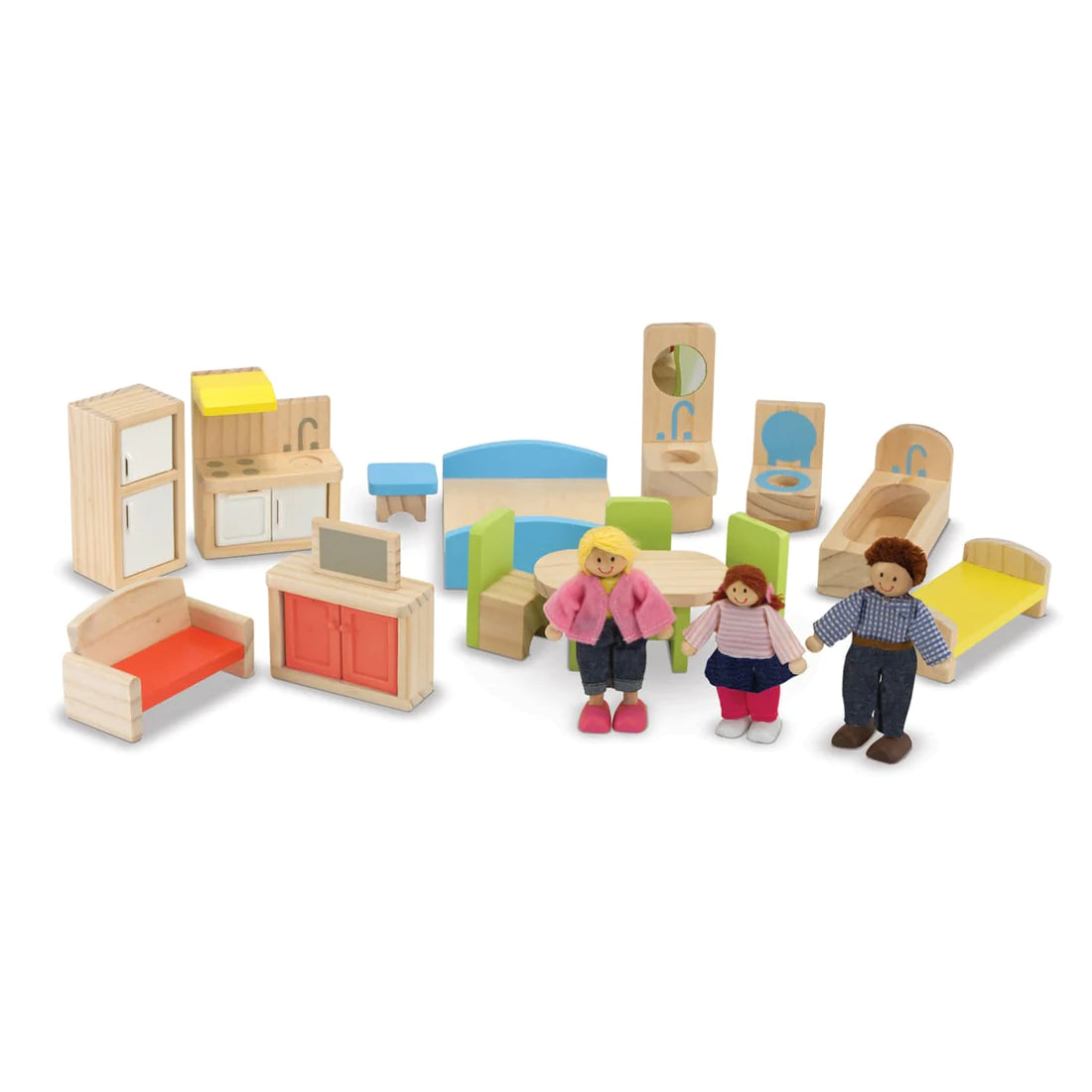 Hi-Rise Wooden Dollhouse and Furniture Set