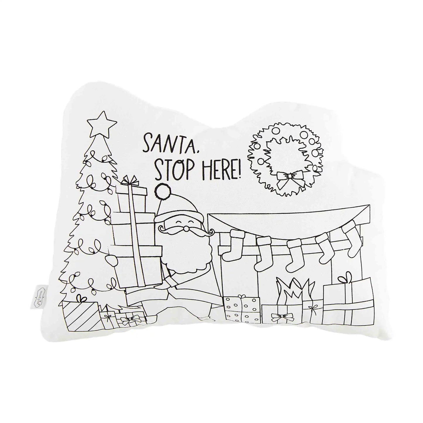 Santa Stop Here Doodle Pillow