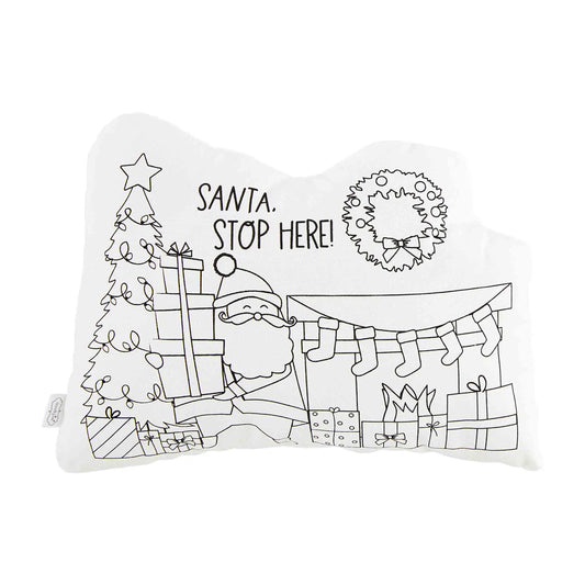 Santa Stop Here Doodle Pillow