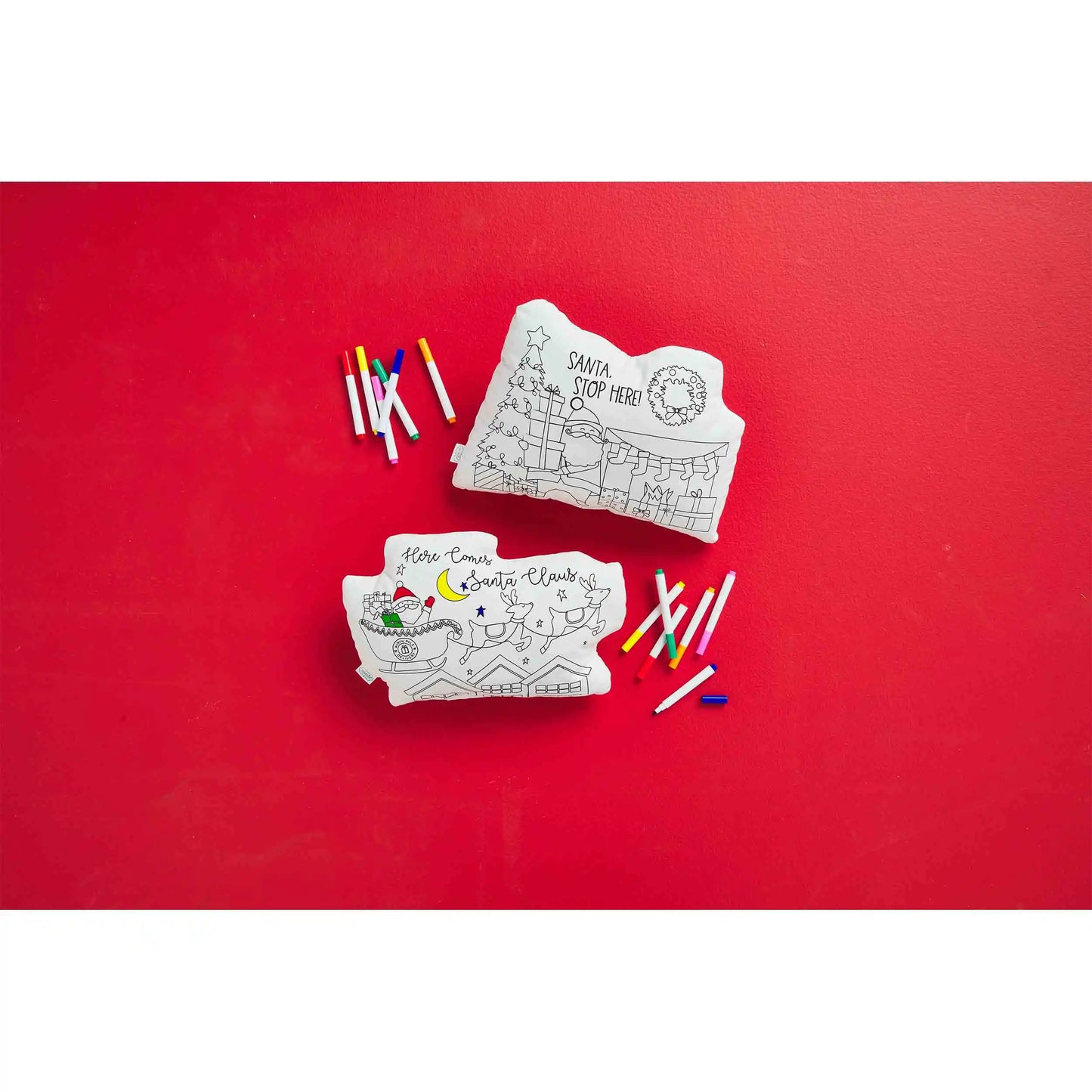 Santa Stop Here Doodle Pillow