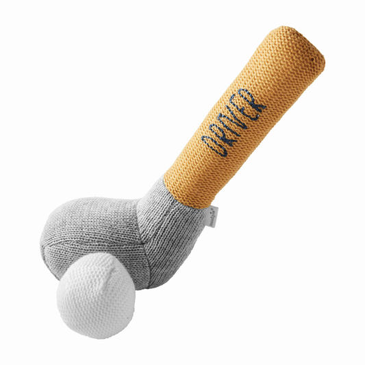Yellow Golf Club Knit Rattle