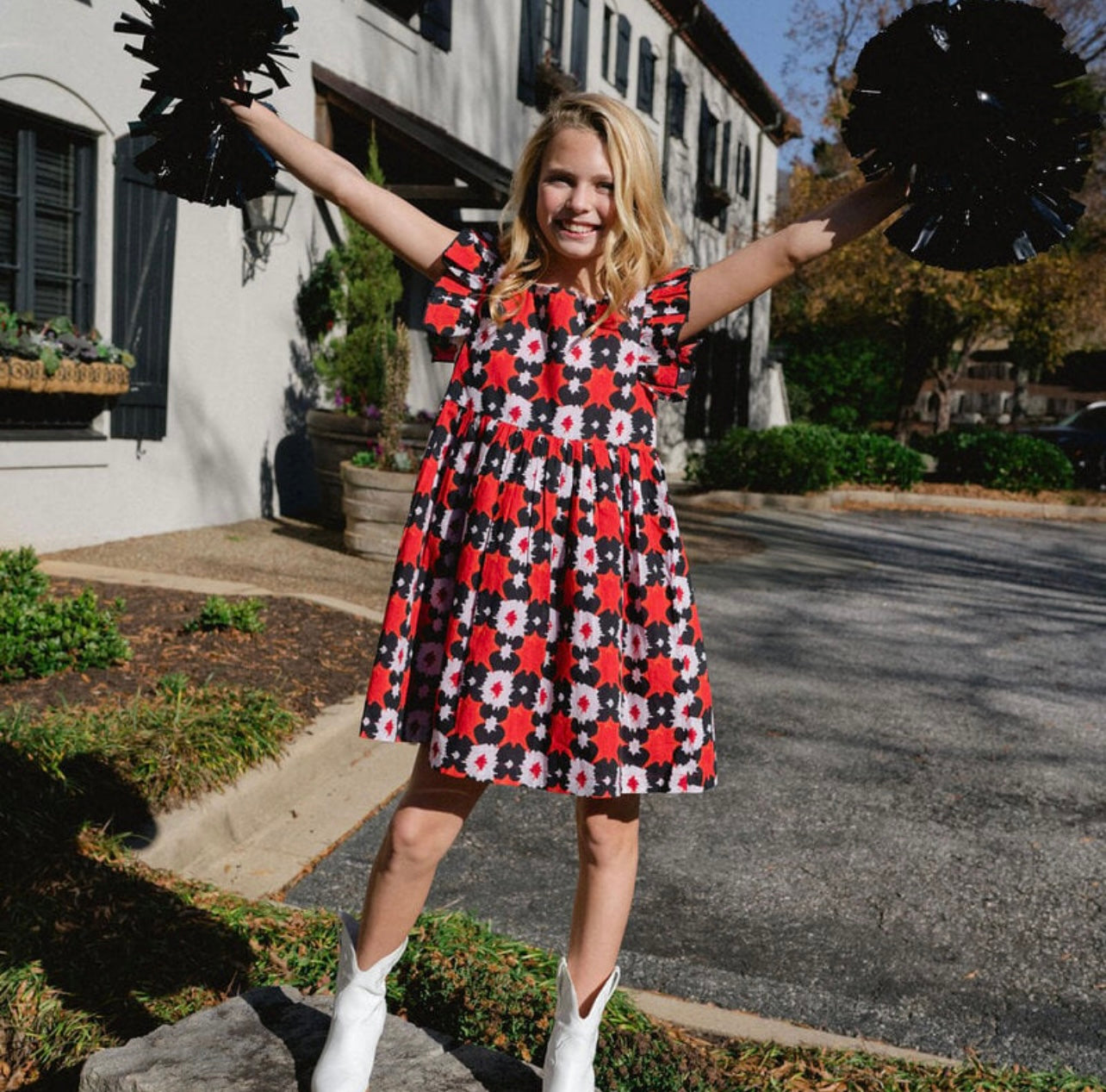 Maya True Red Tie Dye Dress
