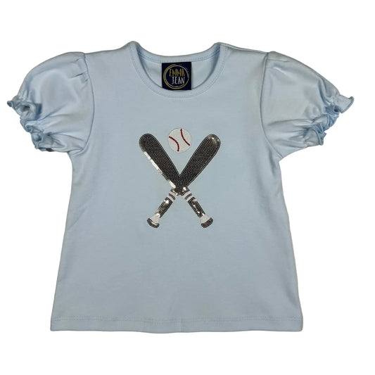 Baseball Applique Girls Ss Shirt