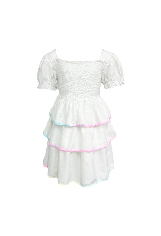 White Rainbow Tier Dress