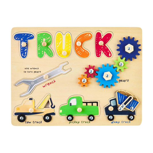 Trucks Wooden Knob Puzzle
