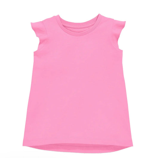 Ruffle Shirt in Solid Pink