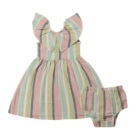 Aqua/Pink Stripe Harper Dress