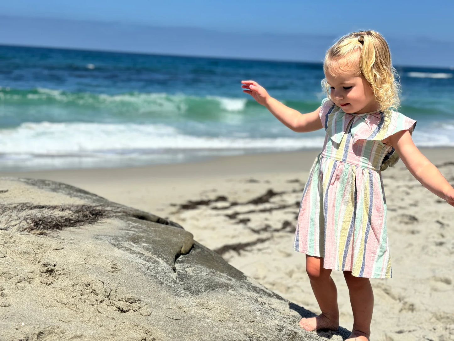 Aqua/Pink Stripe Harper Dress