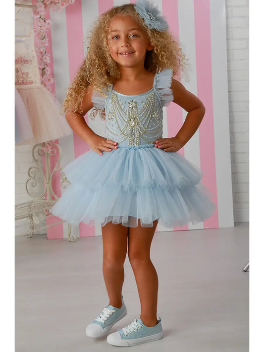 Marine Sky Tulle Tutu Dress