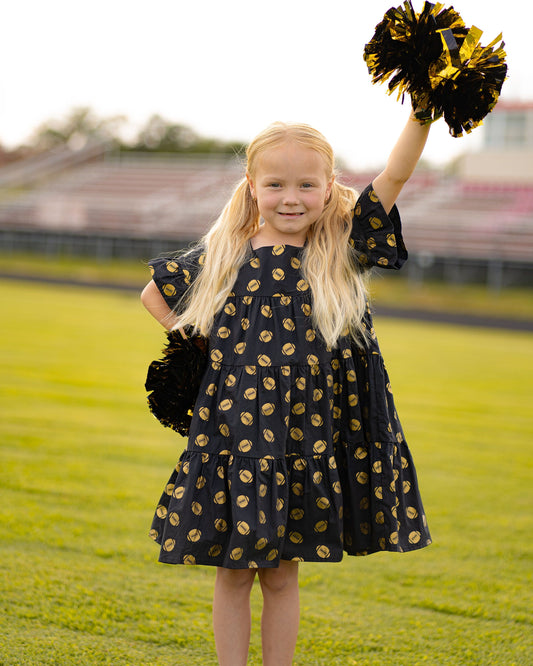 Black & Gold Game Day Tier Dress